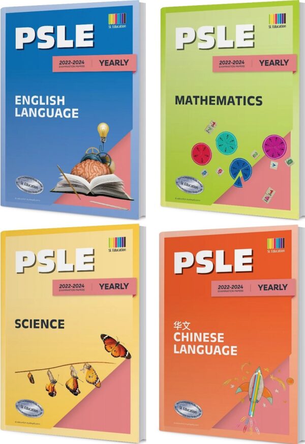 PSLE English/Math/Science/Chinese (Yearly) 2022-2024 Exam Questions - 4 Paperback Books