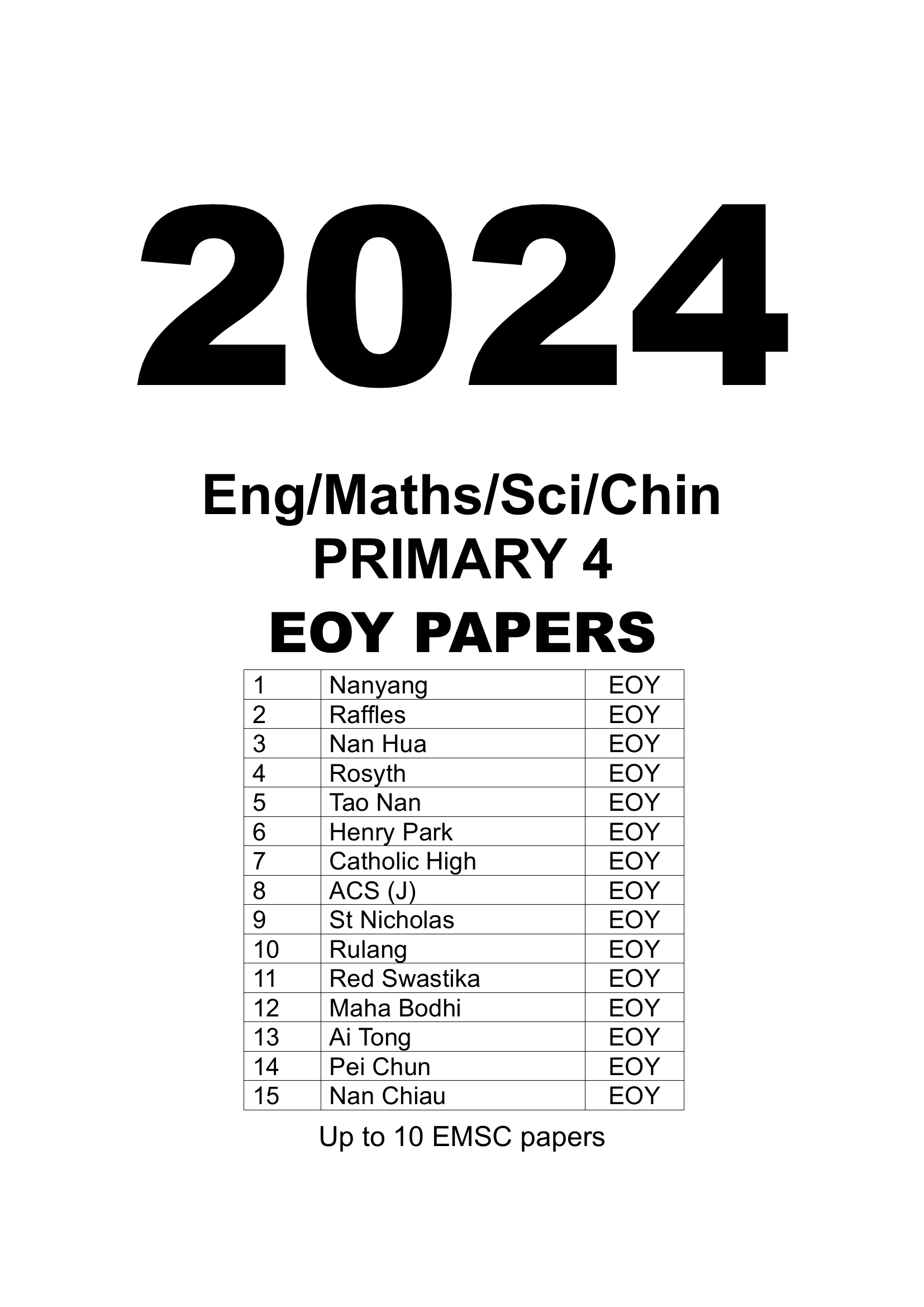 2024 P4 Eoy Eng Maths Sci Chin Hardcopy Test Papers Sgtestpaper Bookshop